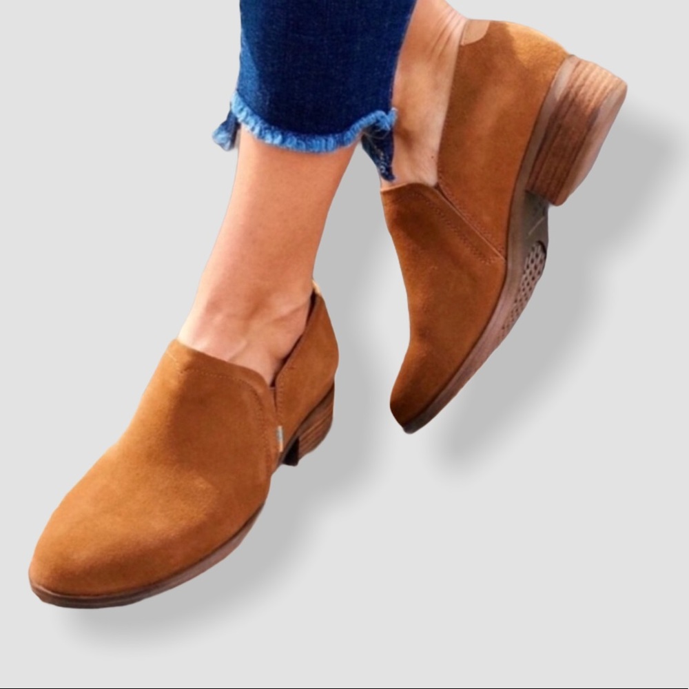 Toms brown ankle boots booties size 5